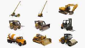 3D construction vehicles pack 3