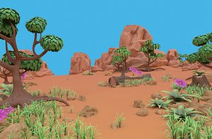 cartoon set 3D model