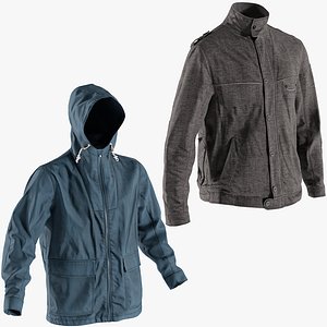 realistic jackets 7 collections 3D model