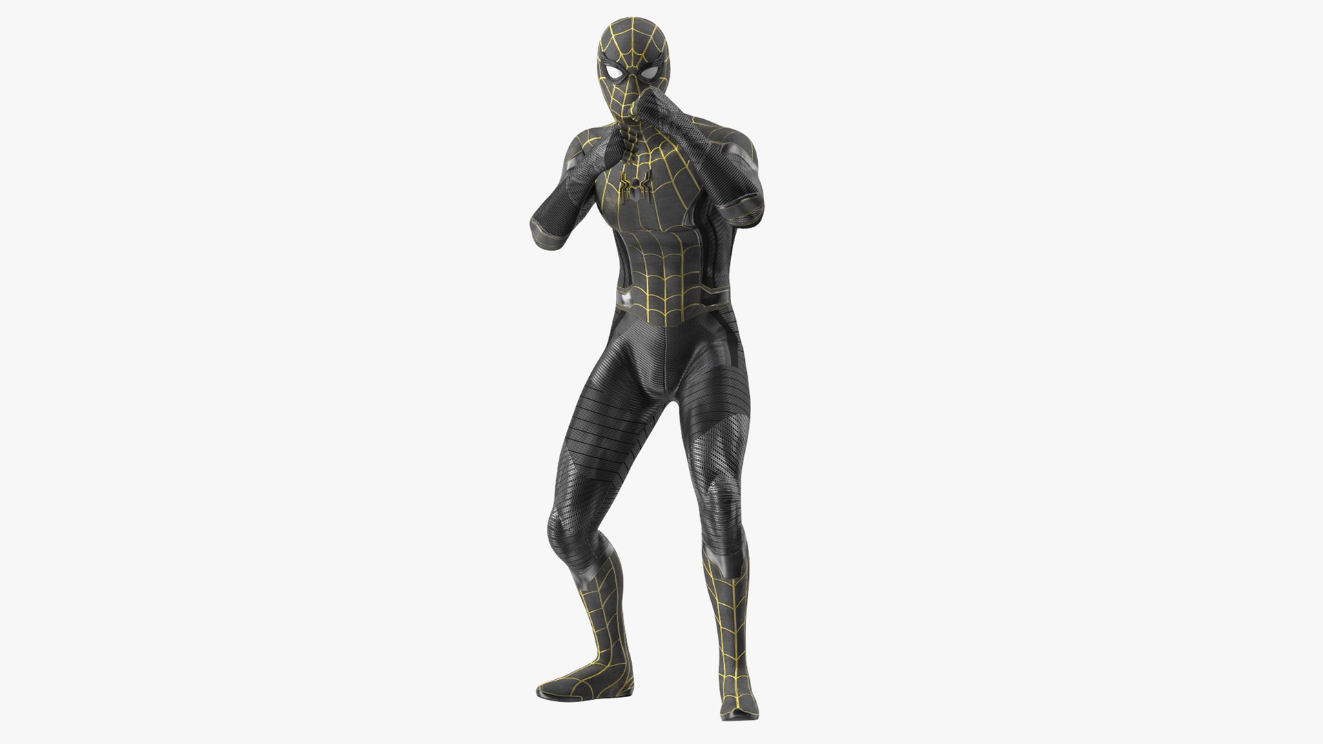 Spiderman Black Suit Rigged for Cinema 4D 3D model preview