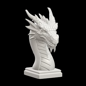 Dragon Head Bust 3D Print Model Fantasy Creature