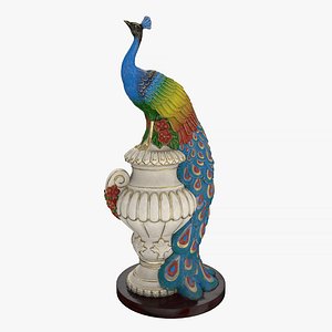 3D model Colored  Peacock 3D Model