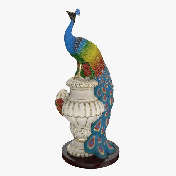 3D model Colored Peacock 3D Model