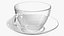 Clear Glass Tea Cup with Plate Empty 3D model