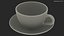 Clear Glass Tea Cup with Plate Empty 3D model