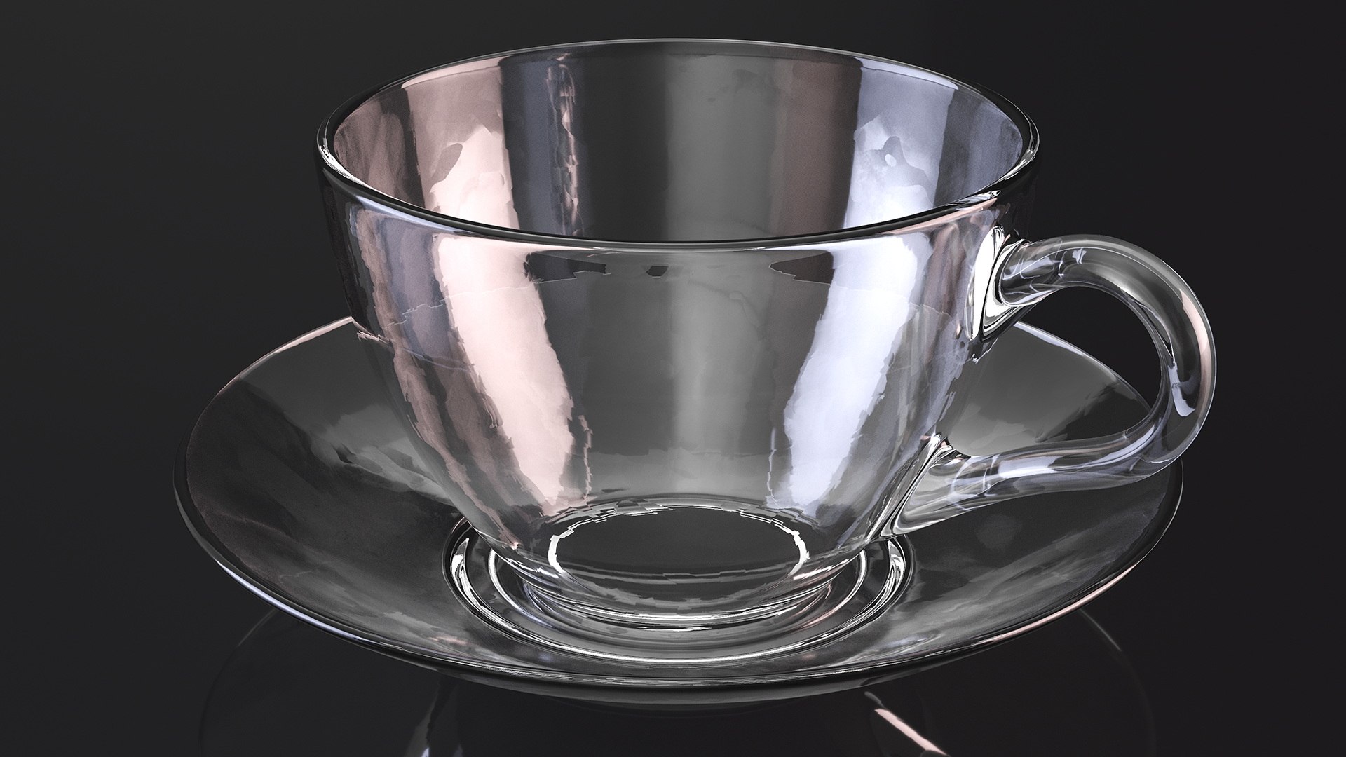 Clear Glass Tea Cup With Plate Empty 3D Model TurboSquid 2083802