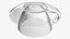 Clear Glass Tea Cup with Plate Empty 3D model