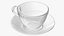 Clear Glass Tea Cup with Plate Empty 3D model