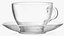 Clear Glass Tea Cup with Plate Empty 3D model
