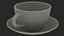 Clear Glass Tea Cup with Plate Empty 3D model