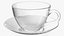 Clear Glass Tea Cup with Plate Empty 3D model