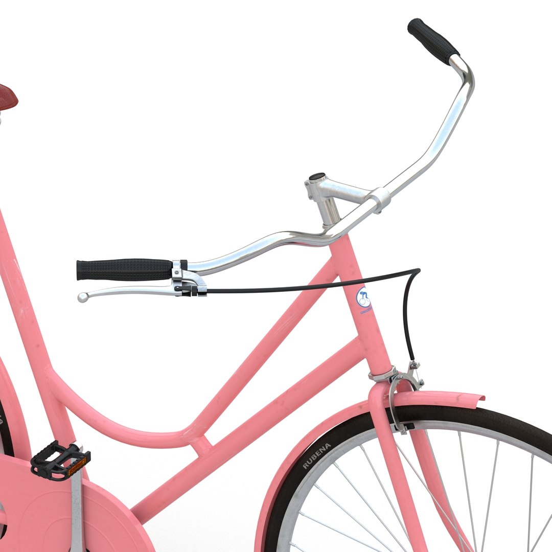 city bike pink rigged 3d max