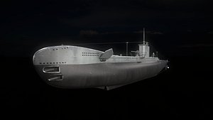 3D u-type submarine model