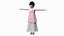 Child Girl from Asia in National Costume Rigged for Modo