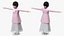 Child Girl from Asia in National Costume Rigged for Modo