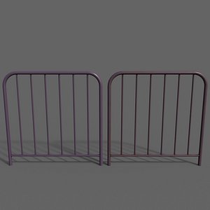 PBR Pedestrian Guard Rail Purple V2 3D model