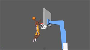 3D Basketball Dunk Animation with Character