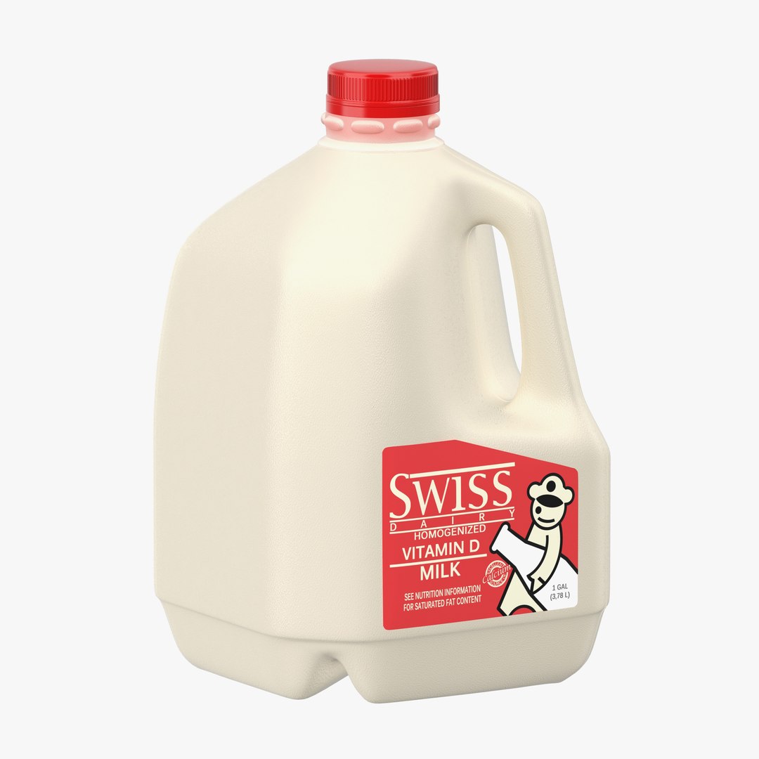 Milk Gallon Plastic Jug 2 3D model preview