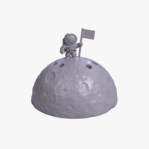 Astronaut Moon Crater Pen Holder Space Desk Organizer STL File 3D Printable 3D model