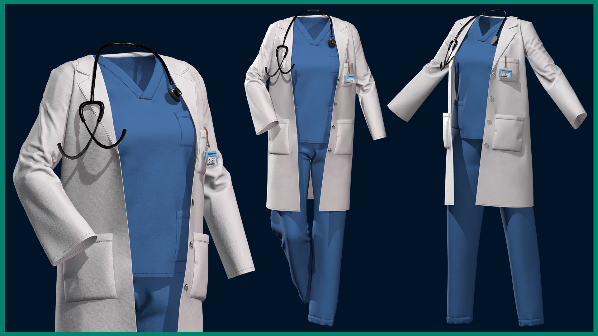 Female Doctor Uniform With Texture 3D Model - TurboSquid 2315143