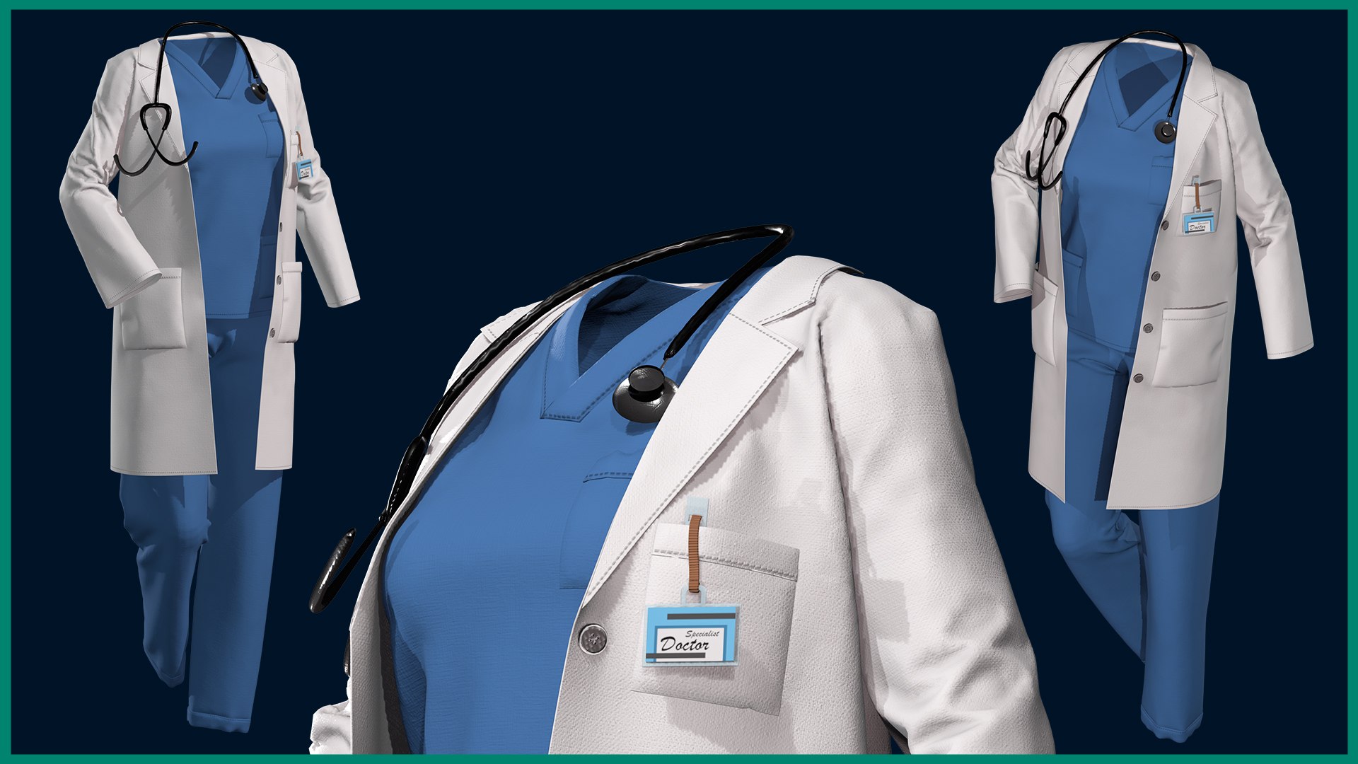 Female Doctor Uniform With Texture 3D Model - TurboSquid 2315143