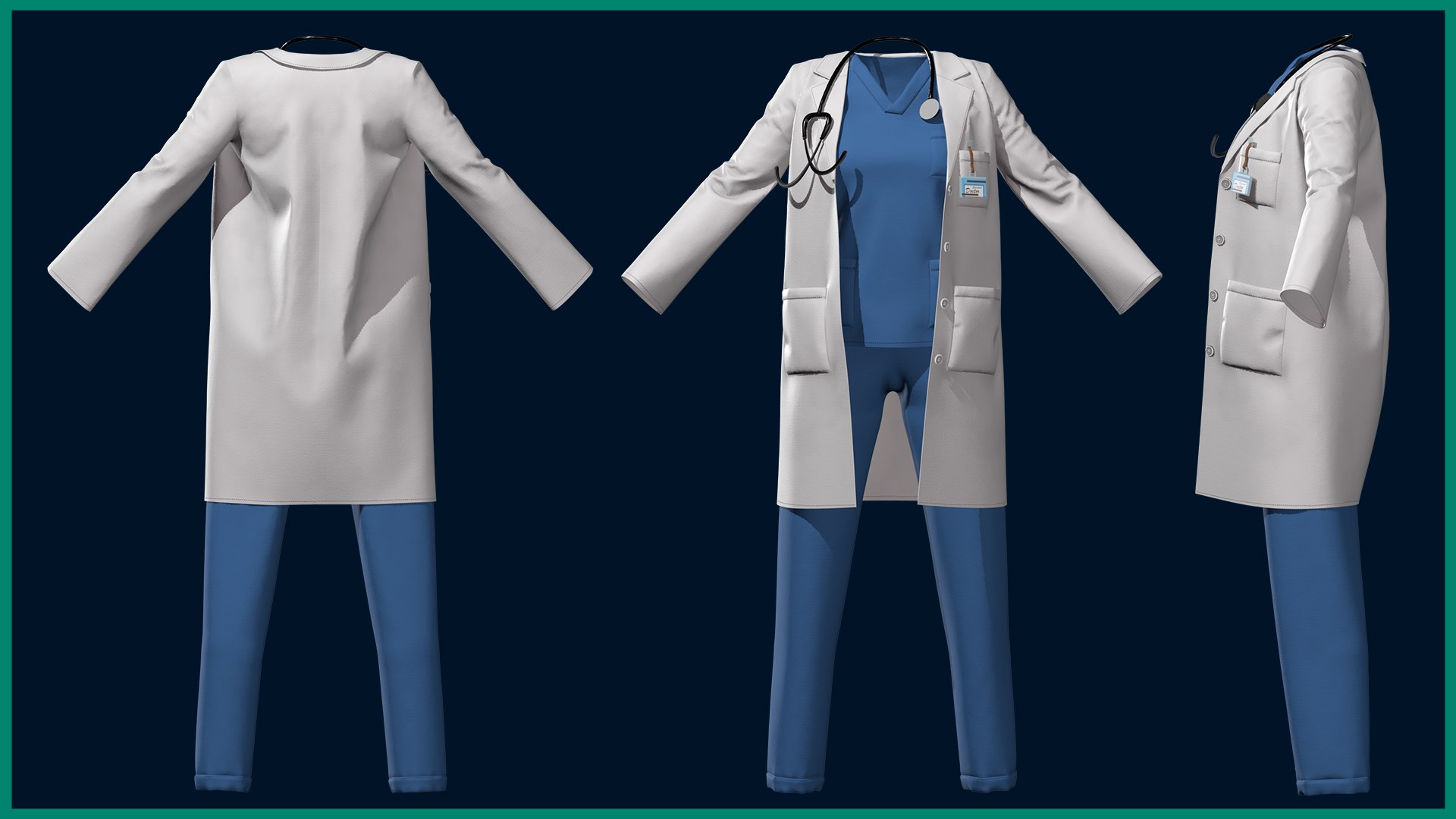 Female Doctor Uniform With Texture 3D Model - TurboSquid 2315143