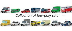3D low-poly cars model