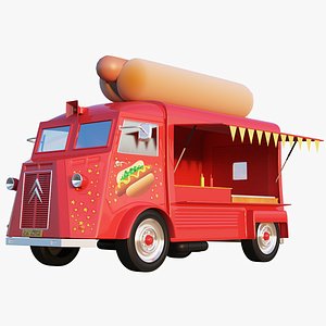 3D hot dog truck model