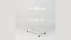 3D White Metal Kitchen Rack Shelf