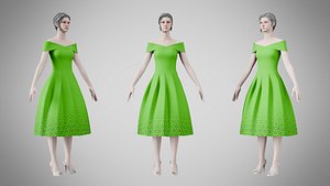 3D Dress 42 Kelly Green