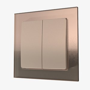 Simple switch with champagne frame 3D model