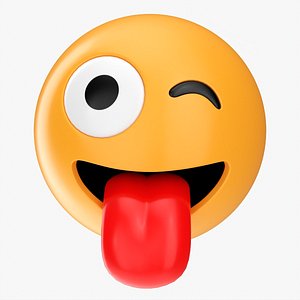 Emoji 006 Stuck-out tongue and winking eye 3D model