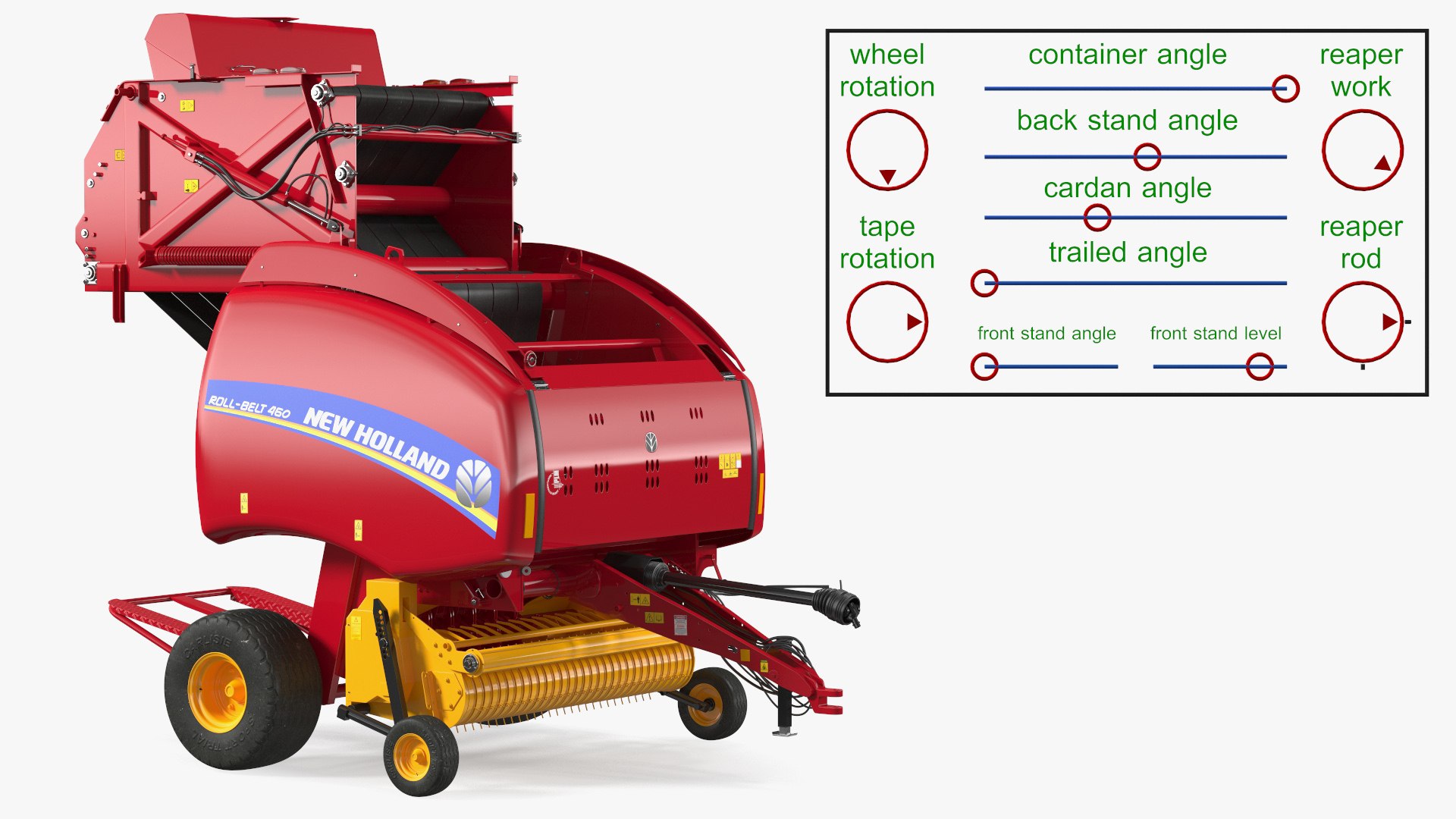 New Holland Roll Belt 460 Rigged 3D model preview
