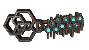 Glowing Ancient Rusty Metal Key