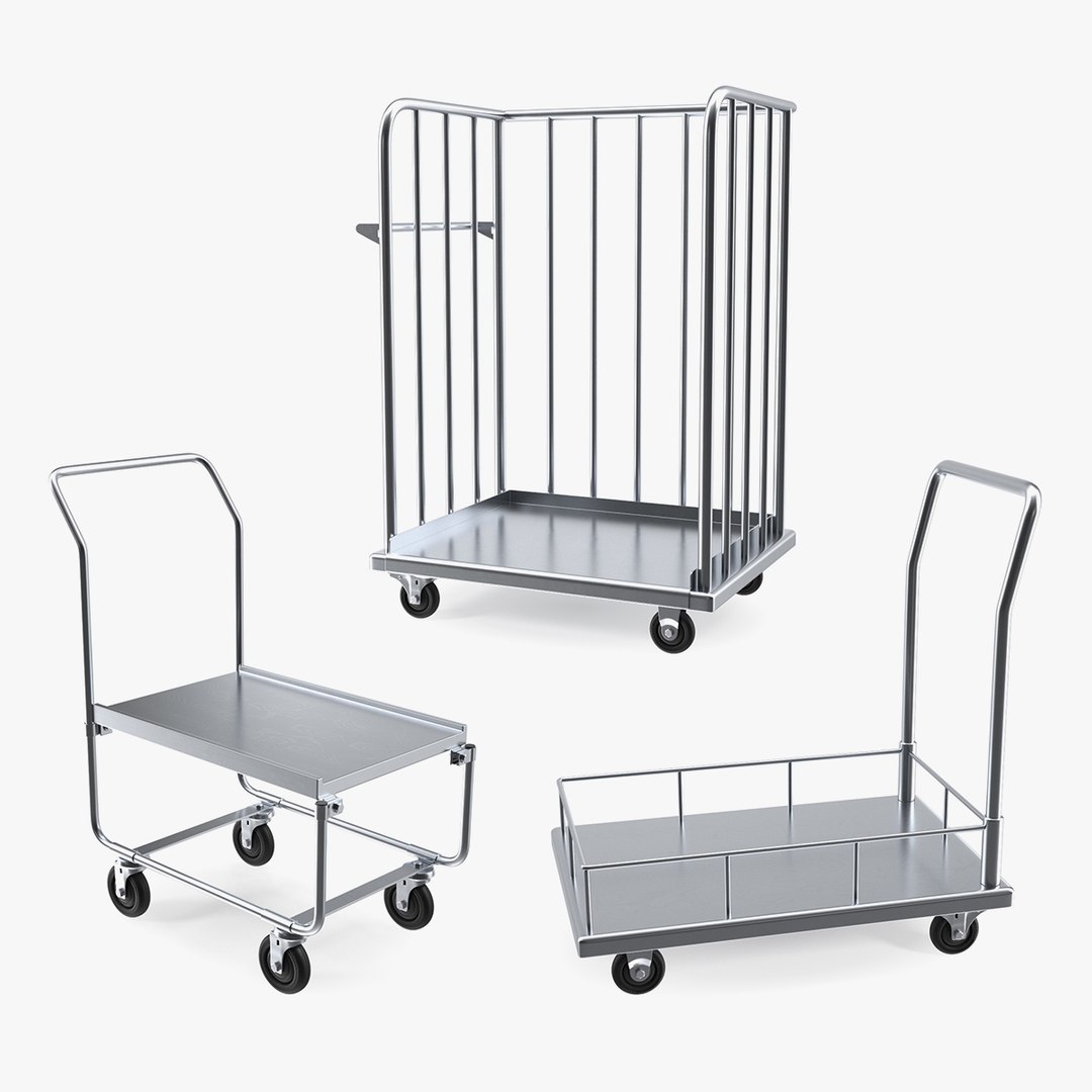 Platform Trolleys Collection 3D model preview