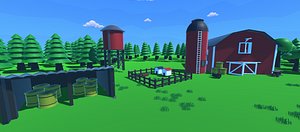 3D model farm barn interior
