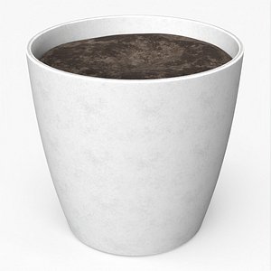 Flower Pot Filled with Soil 3D