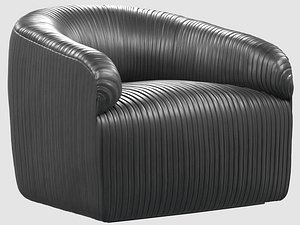 souffle club chair ruched 3D model