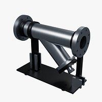 Flanged Hollow Y Strainer Housing with Bolted Cover and Cradle