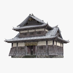 Luxury houses and shops in ancient Asia 3D model