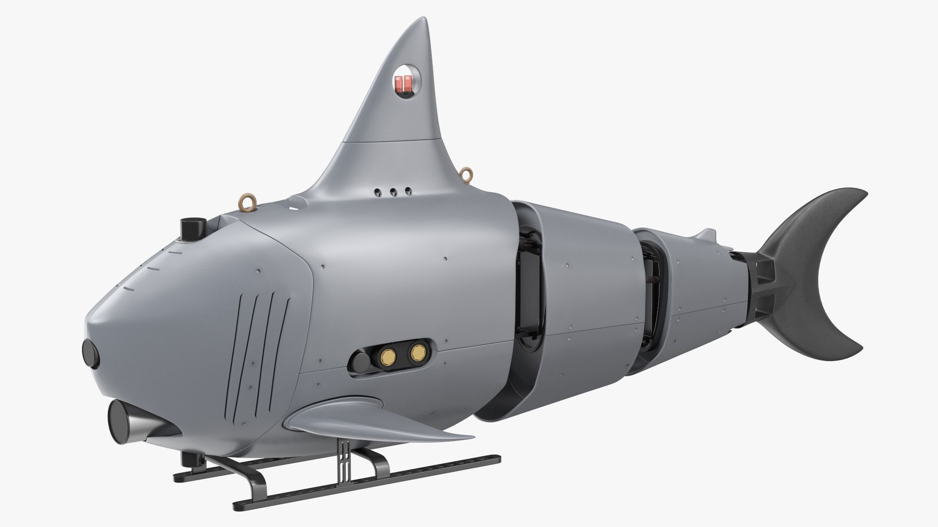 Shark Underwater Drone Rigged 3D model preview