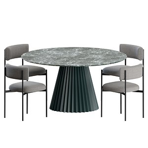 3D Amelie Chair Plisse Table by MIDJ
