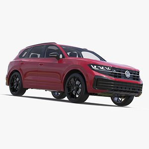Volkswagen Touareg 2024 Red Lights On 3D