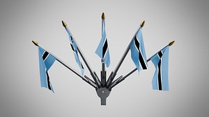 3D Wall Mount Flags  5 Of Botswana model