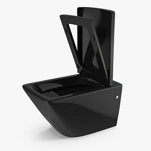 wall modern toilet black 3D model