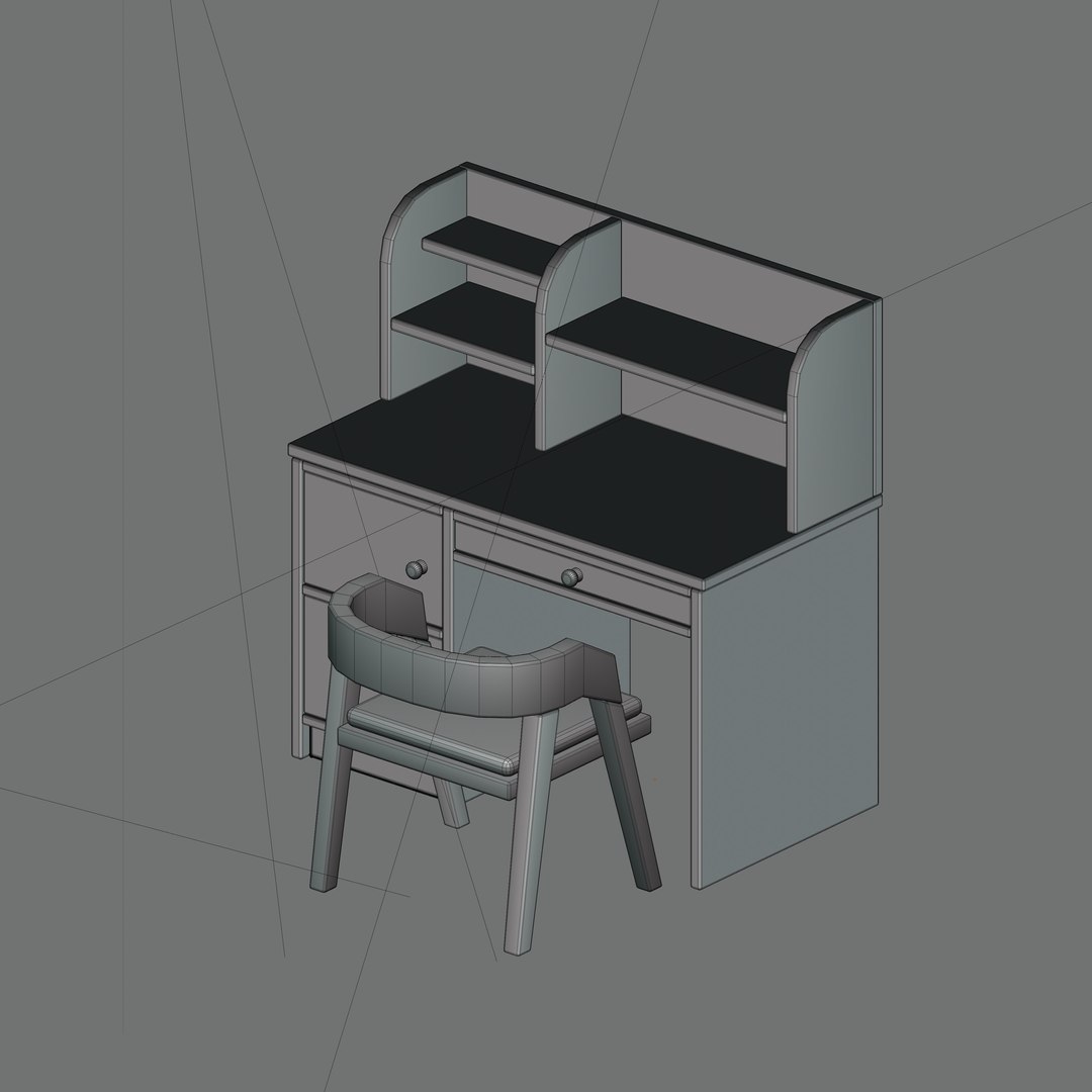 3D Study Desk - TurboSquid 2162437
