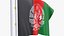 3D Afghanistan Flag Stand Pole Animated Loop model