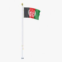Afghanistan Flag Stand Pole Animated Loop