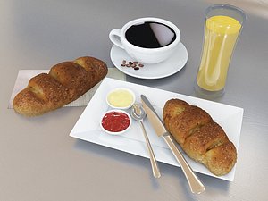 3D menu breakfast set