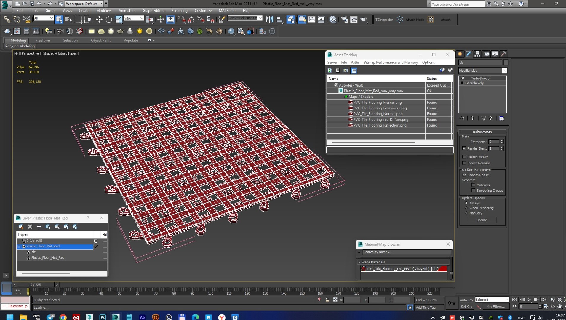 Plastic Floor Mat Red 3D Model - TurboSquid 2234493